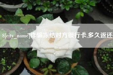 北票诈骗冻结对方银行卡,多久返还
