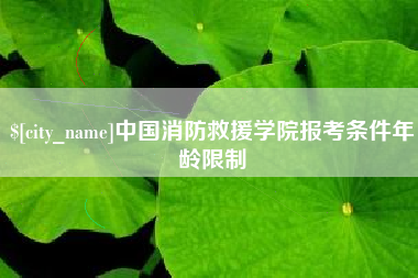 北票中国消防救援学院报考条件年龄限制