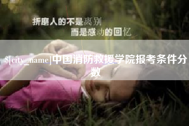 北票中国消防救援学院报考条件分数