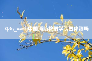北票中国消防救援学院要体测吗