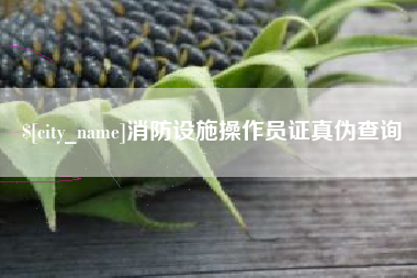 北票消防设施操作员证真伪查询