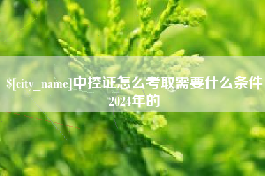 北票中控证怎么考取需要什么条件2024年的