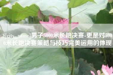 北票男子5000米长跑决赛-更是对5000米长跑决赛策略与技巧完美运用的体现