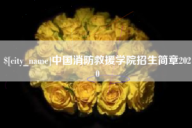 北票中国消防救援学院招生简章2020