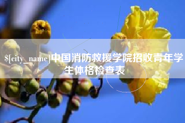 北票中国消防救援学院招收青年学生体格检查表